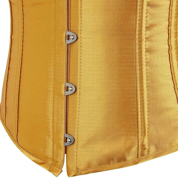 Vintage-Underbust Corsets Women's  Gothic Classic Satin Lace Up Boned Bustier - Picture 4 of 9